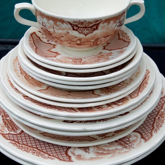 Vintage Alfred Meakin, Staffordshire, England Fair Winds Set of 15 - Picture 3 of 16